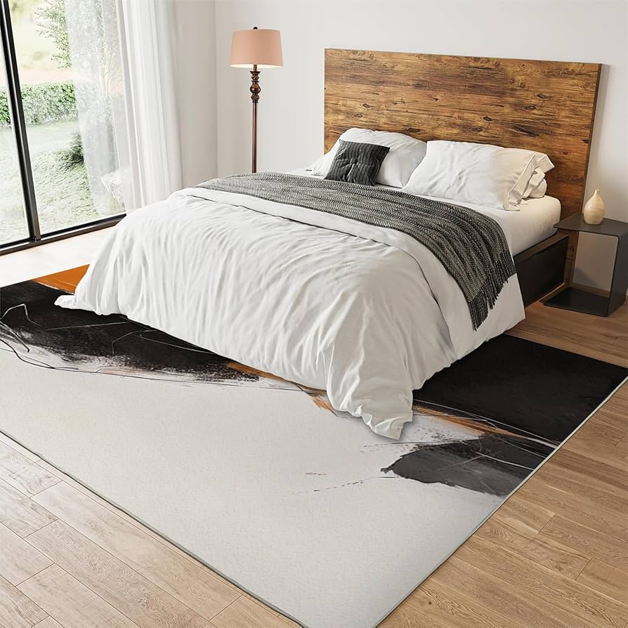 Amazon.com: Nordic Black Orange White Area Rug, Boho
